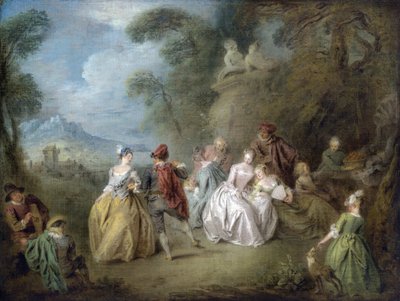Courtly Scene in a Park, n. 1730-35 tekijältä Jean Baptiste Joseph Pater